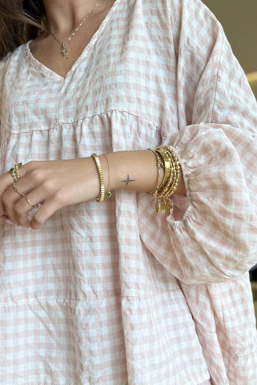 Nonni Gingham Artist Smock Rose